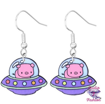 Space Piggy Earrings