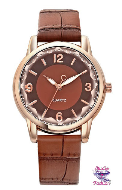 Men's Brown Leather Watch