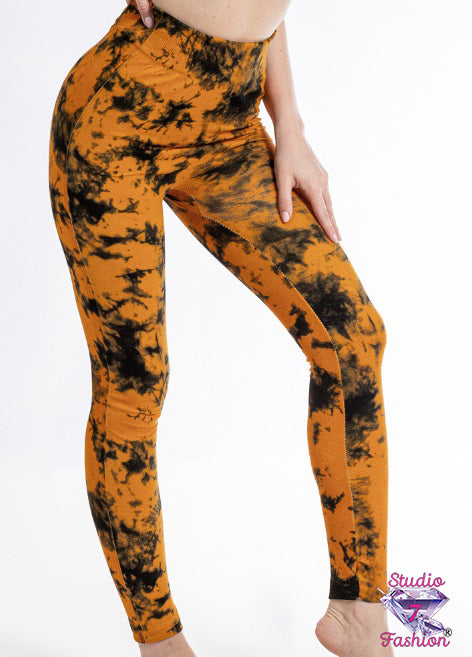 Orange Tye Dye Leggings