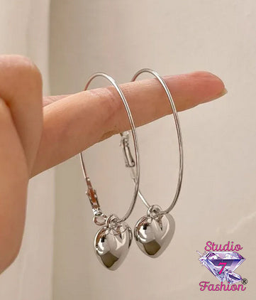 Stunning Heart Hoop Earrings