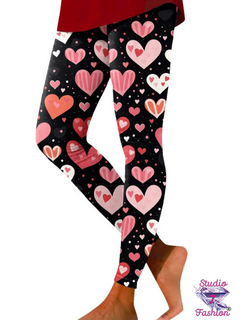 Love In The Air Pink Heart Leggings