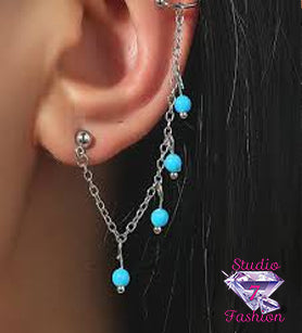 Turquoise Dangle Bead Earring ( Single Earring)