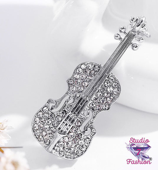 Rhinestone Cello Pin