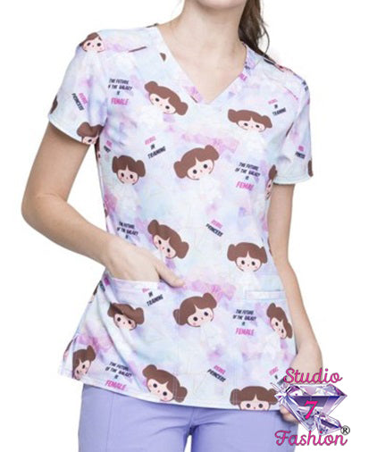 Happy Girl Scrub Top