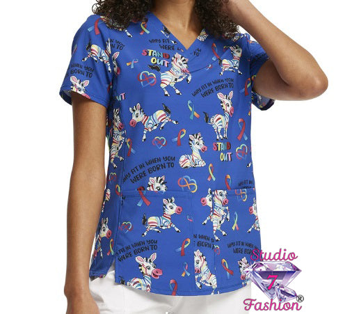 Why Fit In Unicorn Scrub Top