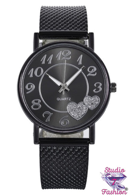 Love Hearts Ebony Watch