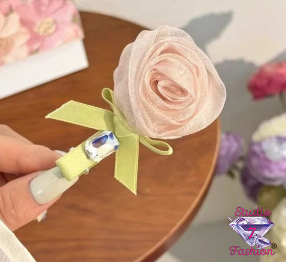 Pink Rose Hairclip