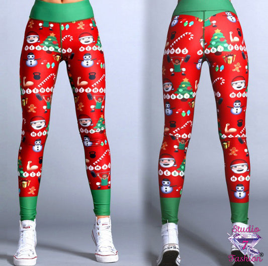 Christmas All The Way Leggings (Size XL)