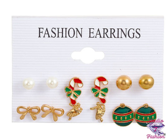 Holly Jolly Candy Cane Earring Set