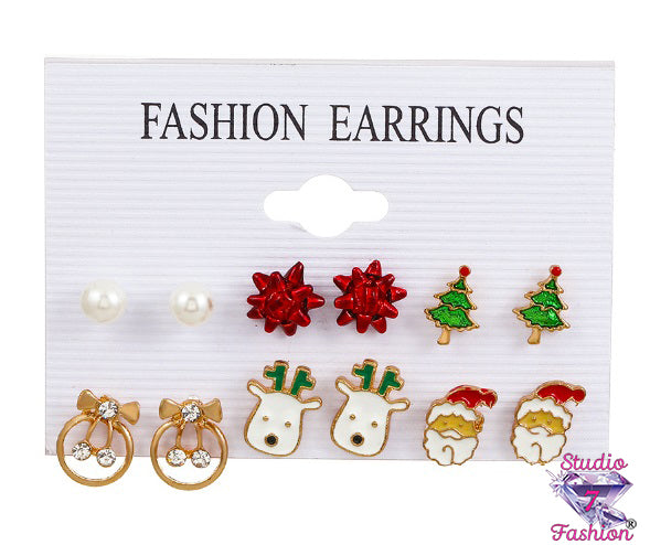 Reindeer Bows Earring Set