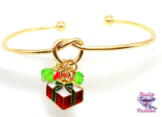 Holiday Present Bangle Bracelet