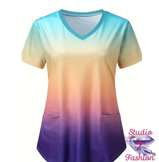 Perfect Sunset Scrub Top