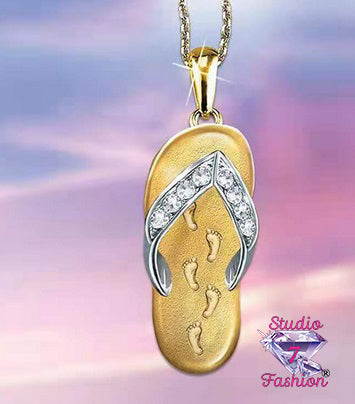 Footprints in the Sand Sandal Necklace