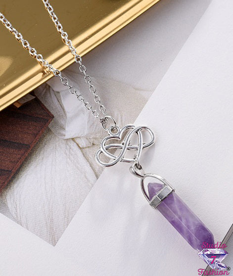 Mystic Amethyst Swirl Pendant Necklace