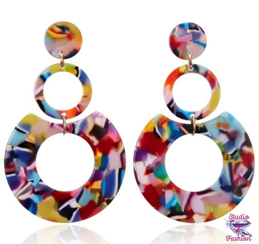 Multicolor Hoops Earrings