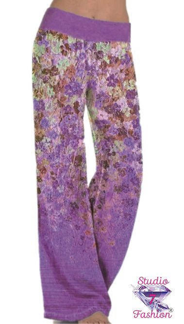 Artistic Florals Lounge pants Purple