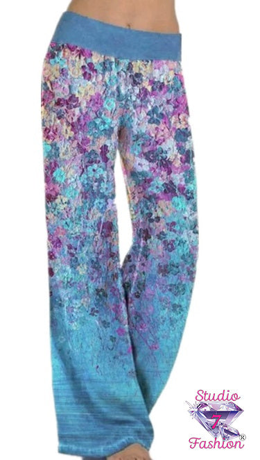 Artistic Florals Lounge pants Blue