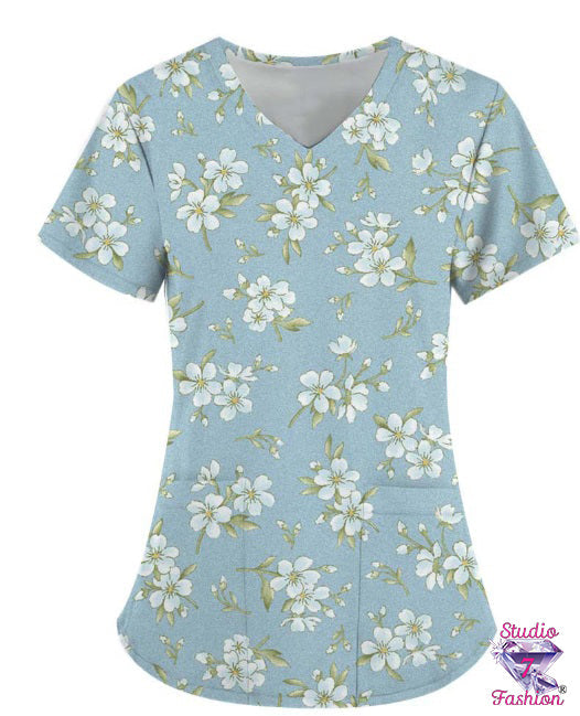 Delightful Florals Scrub Top