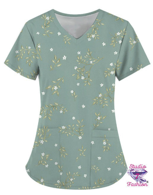 Forget Me Not Scrub Top