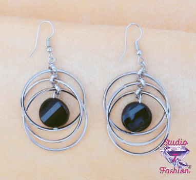 Triple Hoop Ebony Earrings