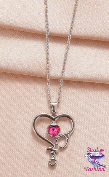 Pink Love Stethoscope Necklace