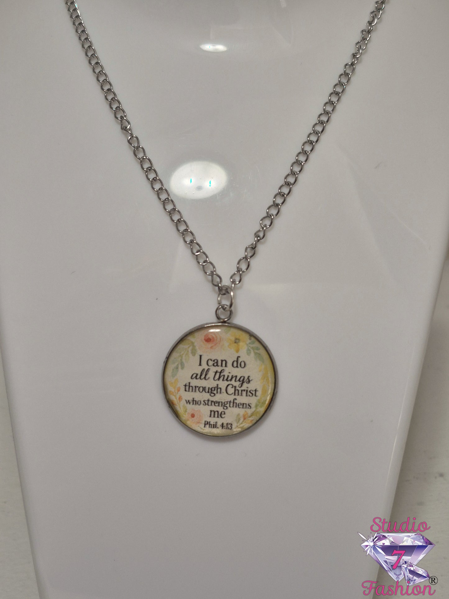 I Can Do All Things Floral Necklace