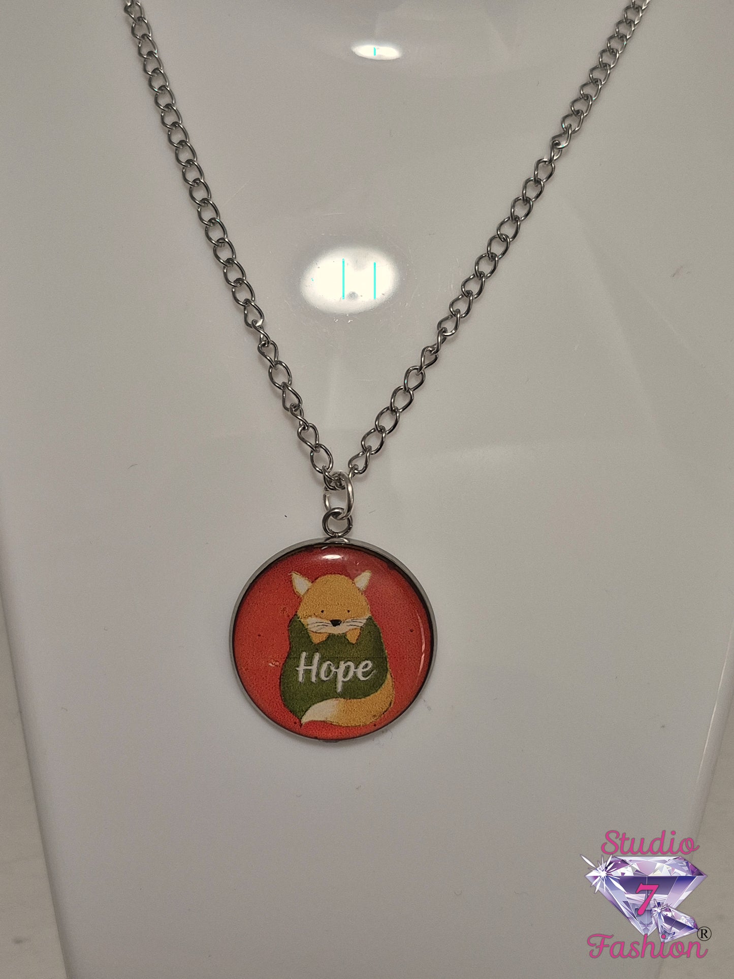 Hopeful Winter Fox Necklace