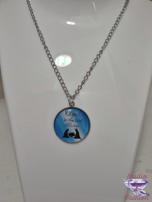 Rejoice Always Nativity Necklace