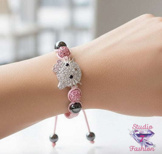 Hello Kitty Glitz Macrame Bracelet
