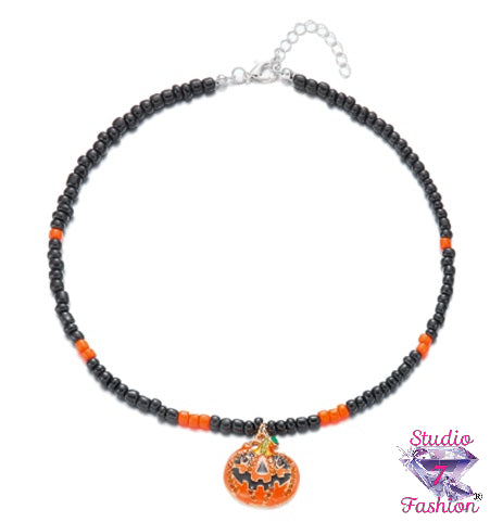 Glimmering Grin Beaded Necklace