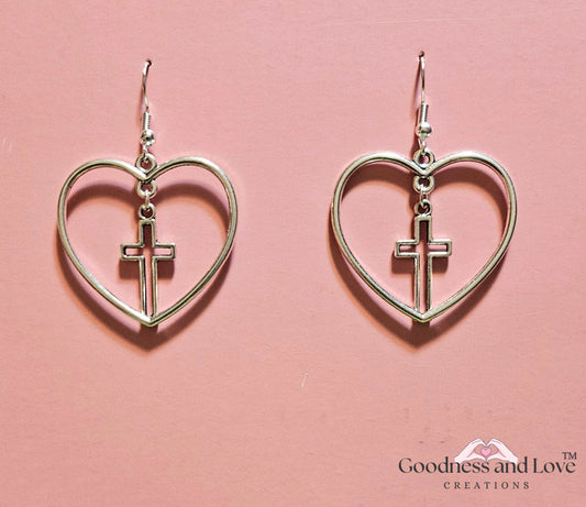 In My Heart Cross Earrings