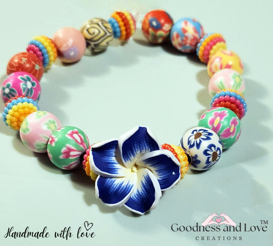 Plumeria Colorful Stretch Bracelet