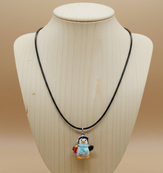 Cute Christmas Penguin Necklace Earrings Set