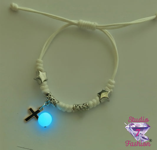 Ivory Bracelet with Ebony Cross Glow in The Dark